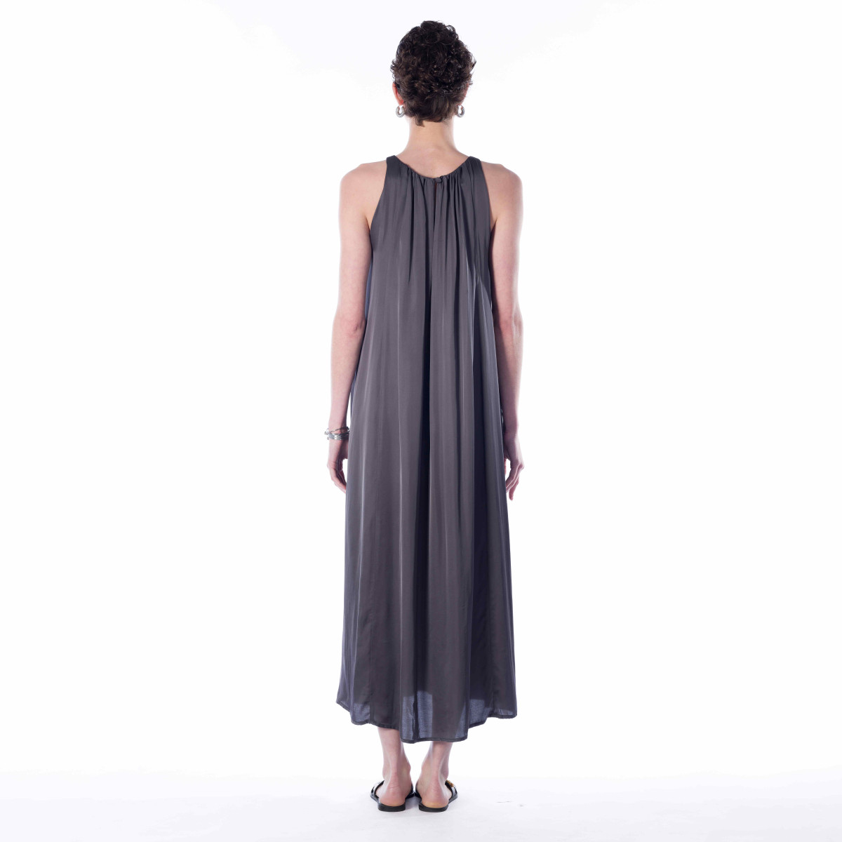 ISABELLE DRESS - Plant-Based Silk Satin Halter Dress with Side Slits | Sirene Egeenne