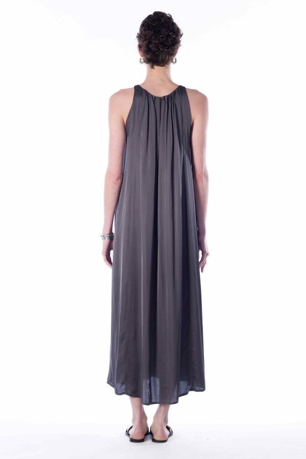 ISABELLE DRESS - Plant-Based Silk Satin Halter Dress with Side Slits | Sirene Egeenne